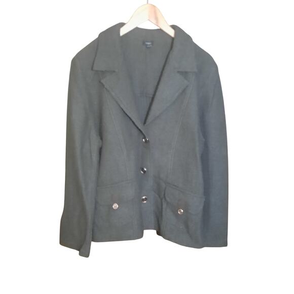 Haggar Womens Vintage 100% Wool Brown Button Front Sweater Blazer Size XL - Picture 1 of 6